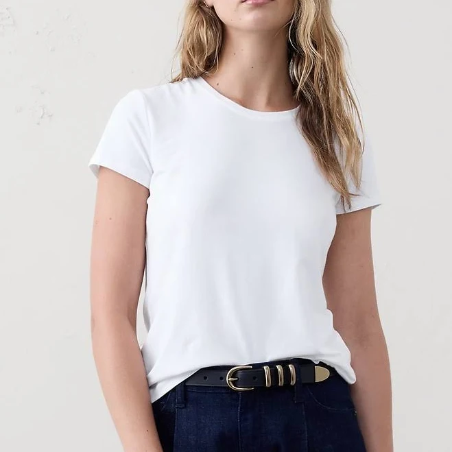 top Women's Timeless Crew-Neck T-Shirt Banana Republic Factory $18