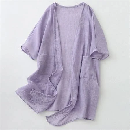 kimono Women's Ultra-Thin Cotton Kimono Cardigans with Pockets Walmart - Abomasnow $14.99