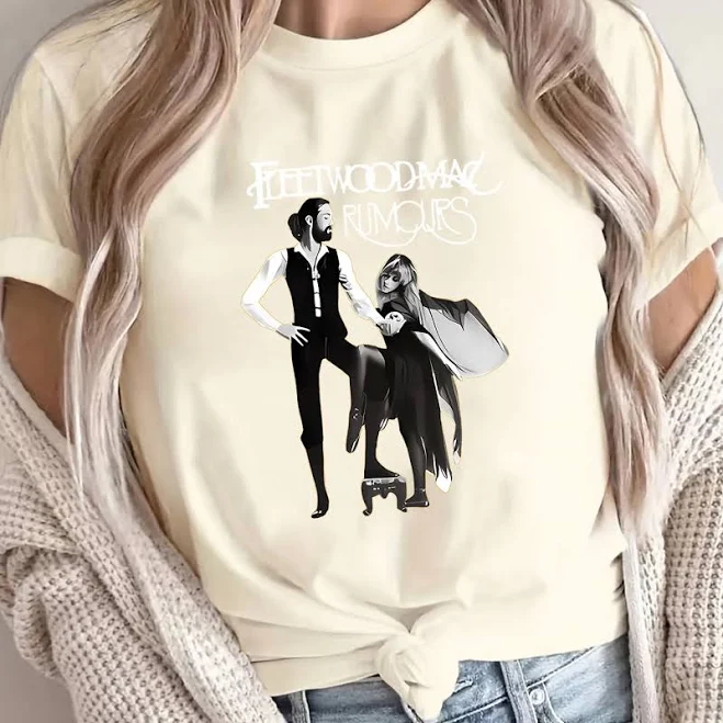 top Women's Vintage Band Graphic Print Short Sleeve Round Neck Top TikTok Shop $7.72