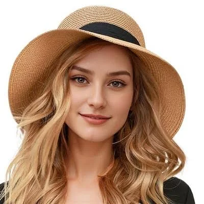 accessory Women's Wide Brim Straw Sun Hat with Ribbon Bow Target $18.6