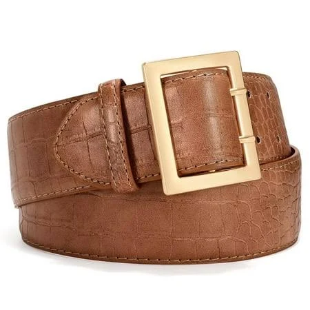 accessory Women's Wide Leather Belt with Gold Buckle Walmart - JASGOOD Belt $11.99