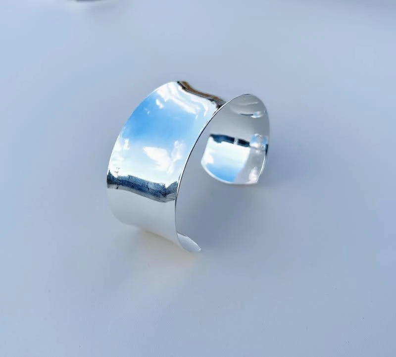 accessory Women's Wide Silver Cuff Bracelet Etsy - Seller $22.29