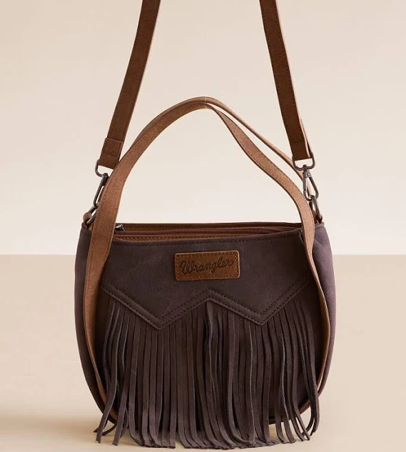 bag Wrangler Women's Fringe Two Tone Crossbody Buckle $54.99