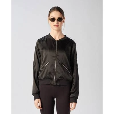 outerwear X by Gottex Satin Bomber Jacket Target $23.99