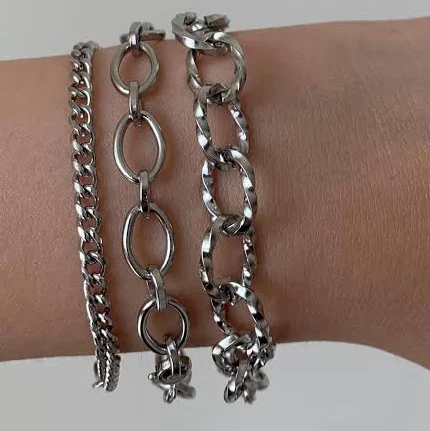 accessory Y2K Stainless Steel Chunky Chain Bracelet Etsy - Seller $20.37