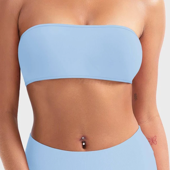 top Yeoreo Alvna SoftHue Bandeau Sports Bra Ice Blue / XL Yeoreo US $25.99