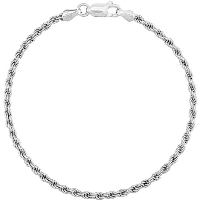 accessory Zales Sterling Silver Rope Chain Bracelet, 7.5" Zales Outlet $125