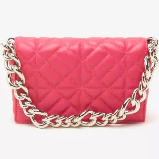 bag Zara Bags | Zara Vegan Leather Pink Quilted Shoulder Bag With Chunky Silver Chain. Nwt | Color: Pink/Silver | Size: Os | Beksposhmode's Closet Poshmark $50
