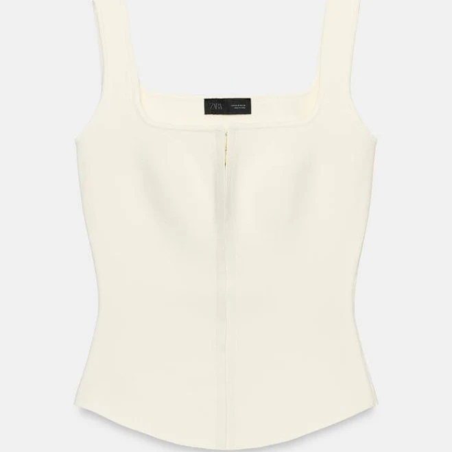 crop top Zara Knit Corset Top Zara USA $39.9
