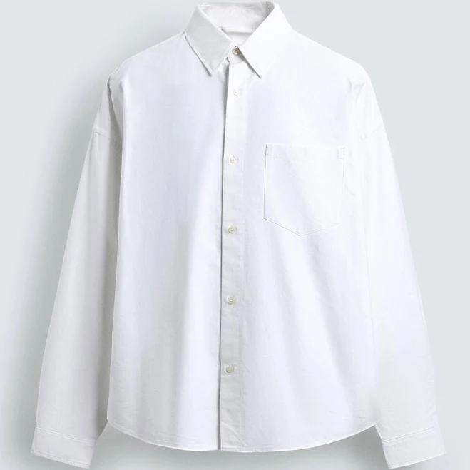 top Zara Men's Oversized Oxford Shirt Zara USA $59.9