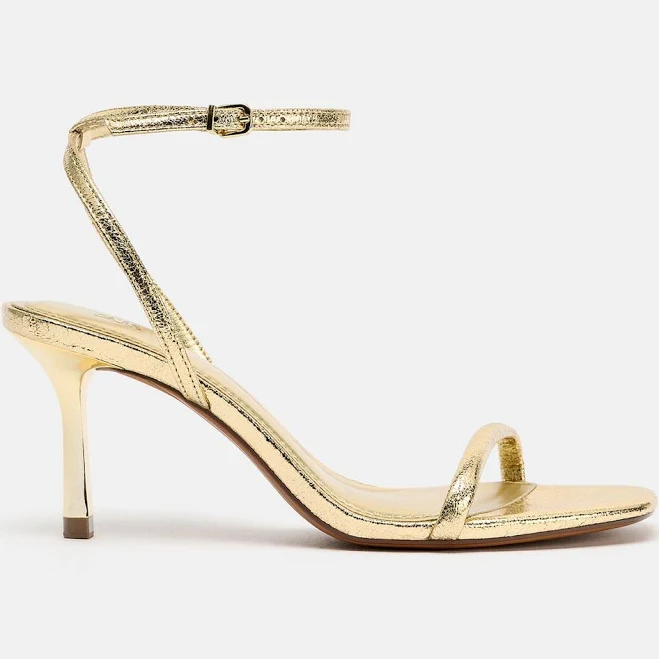 shoes Zara Metallic Heeled Sandals Zara USA $59.9