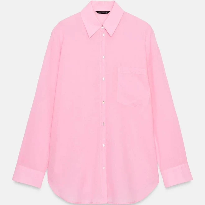 outerwear Zara Oversized Cotton Shirt Zara USA $39.9