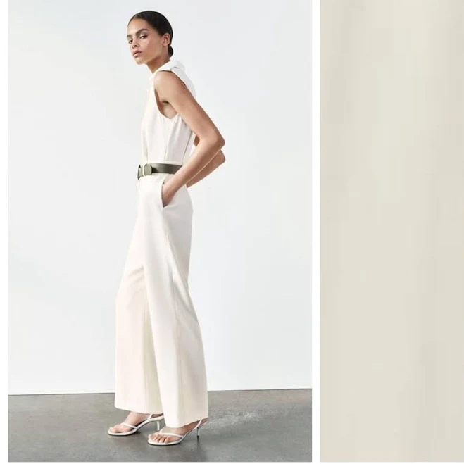 jumpsuit Zara Pants & Jumpsuits | Nwt. Zara White Belted Crepe Sleeveless Jumpsuit. Size M. | Color: Cream/White | Size: M | Nkexchange's Closet Poshmark $89