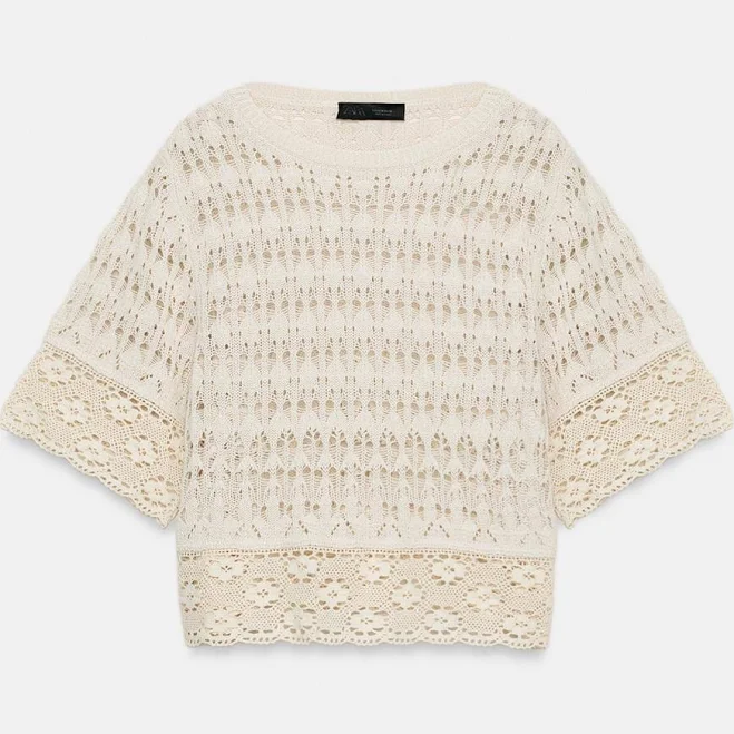 top Zara Pointelle Knit Top Zara USA $49.9