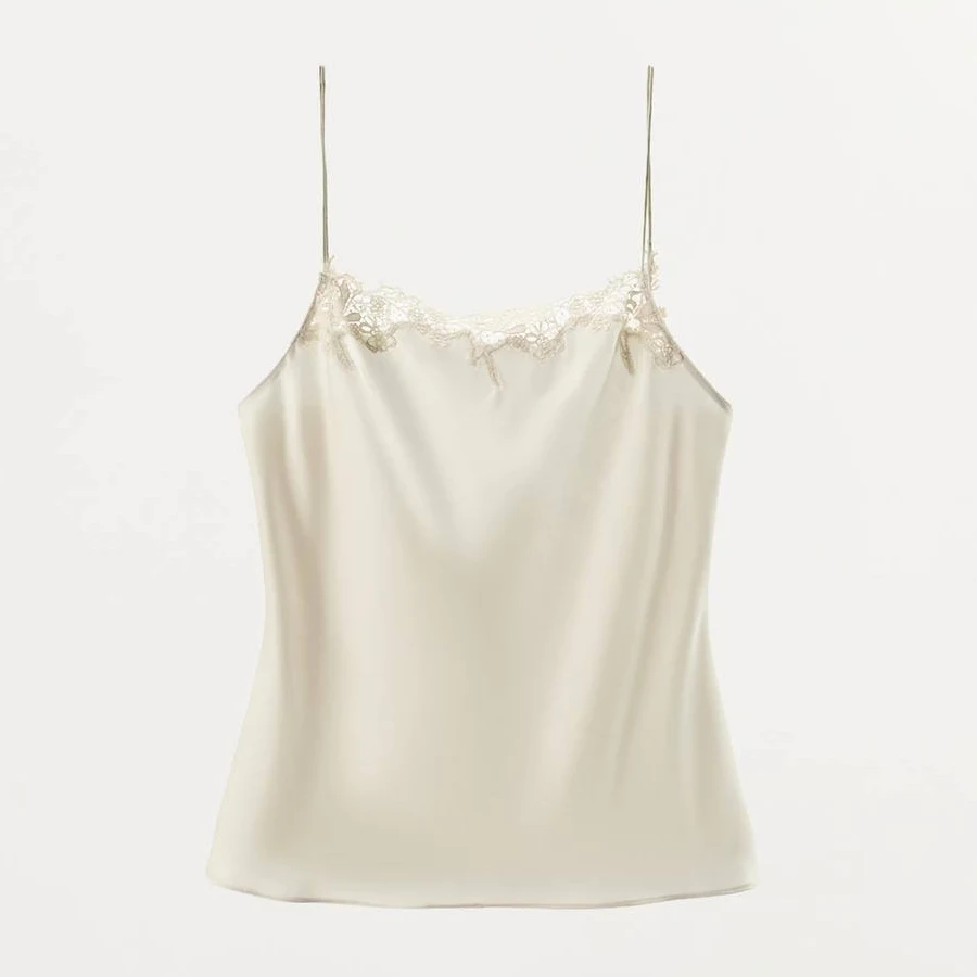 top Zara Satin Lace Camisole Zara USA $69.9