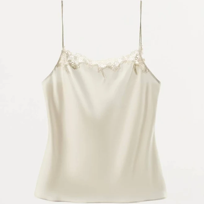top Zara Satin Lace Camisole Zara USA $69.9