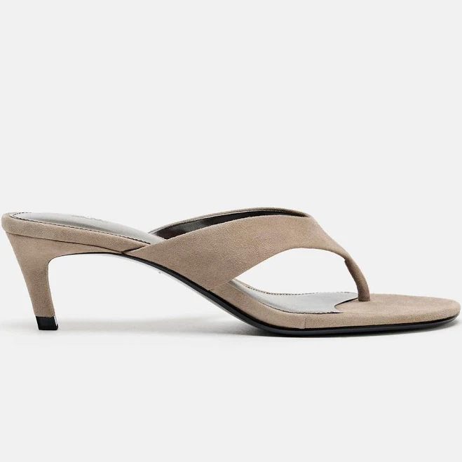 shoes Zara Suede Heeled Sandals Zara USA $59.9