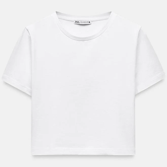 top Zara Women's Cropped Short Sleeve Top Zara USA $12.9