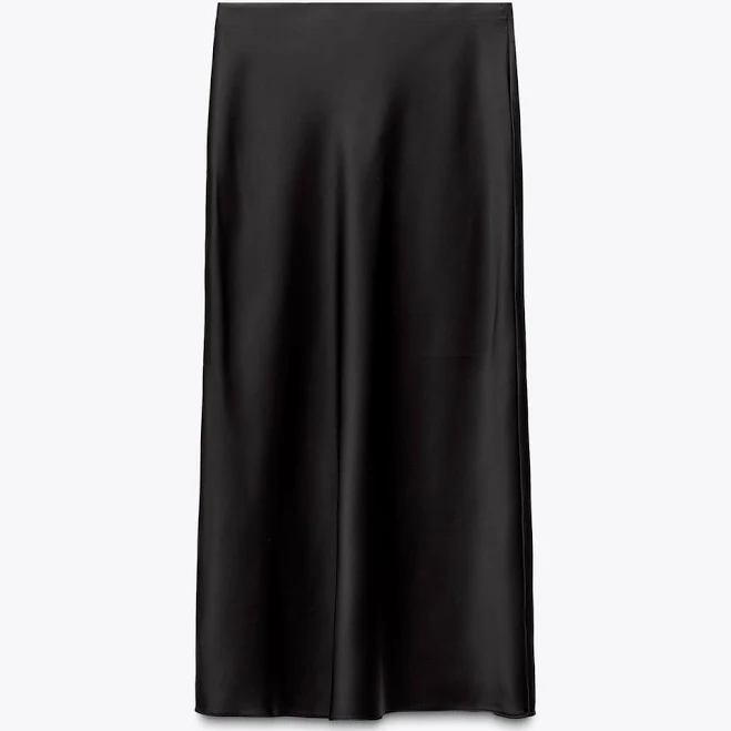 bottom Zara Women's Satin Midi Skirt Zara USA $45.9
