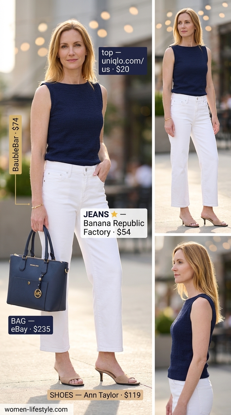 trendy summer outfit for women over 40 2026 outfit idea - fashion styling inspiration