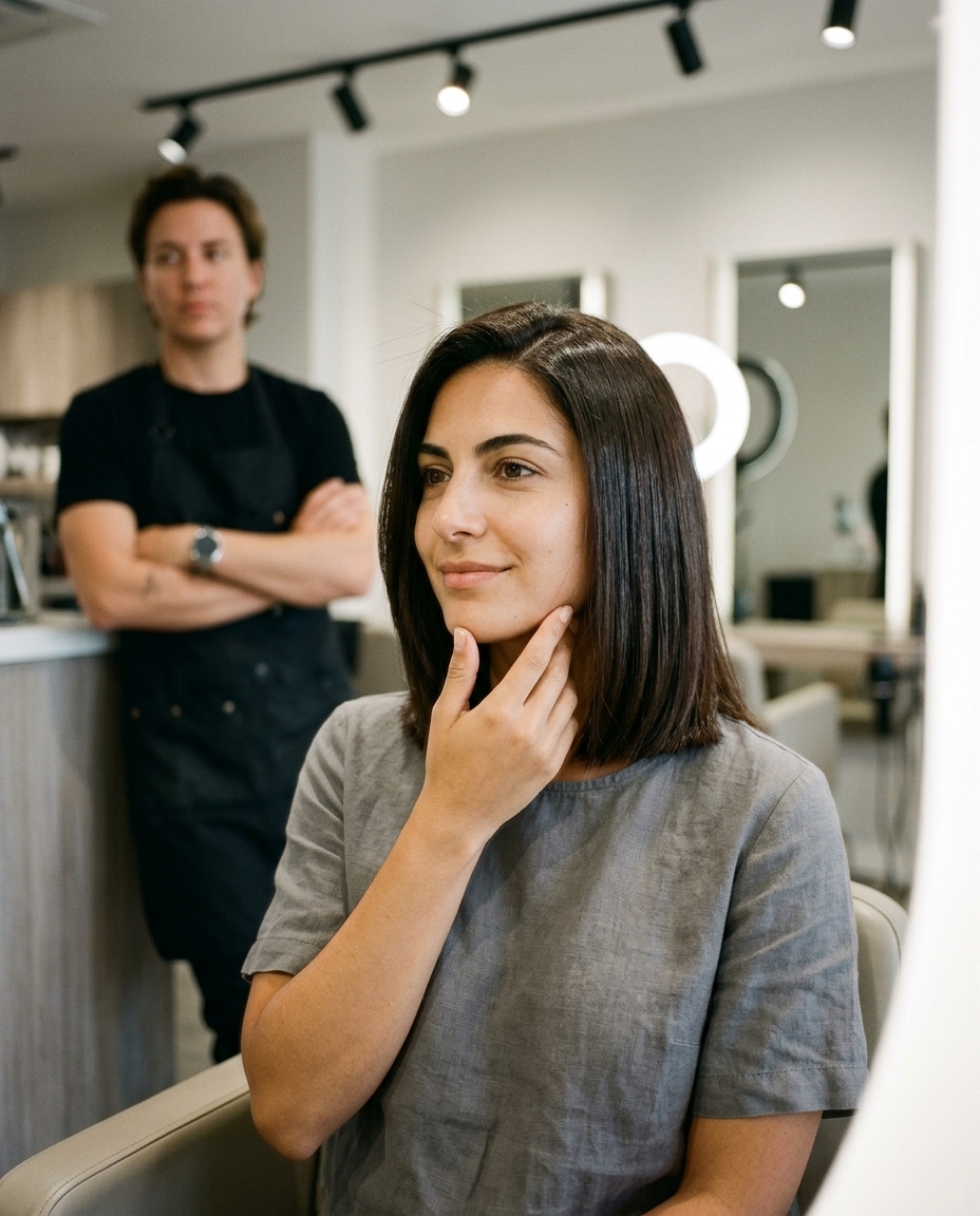 medium italian bob haircut with espresso brunette and cool undertones for summer