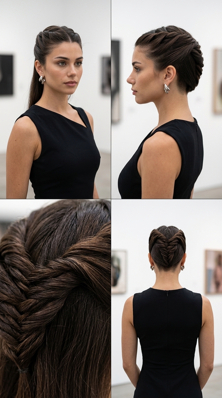 Sculpted Espresso Half Up Half Down 2026 long expensive espresso half up half down with sculpted twists and side part for event