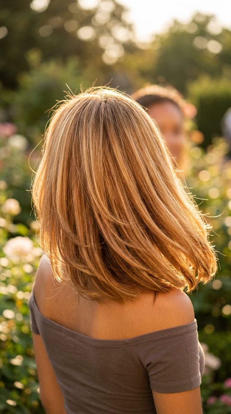 long honey auburn color melt with caramel undertones and soft layers for vacation
