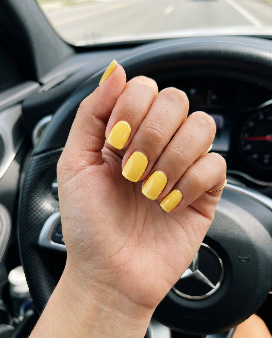 June Nails Ideas 2026: Subtle Butter Yellow Micro French Nails Butter yellow micro French nails on nude base for June nails ideas 2026, office appropriate.
