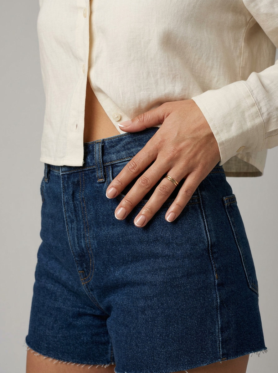 June Nails Ideas 2026: Clean Girl Micro French Round Clean Girl Micro French Round nails for daily and work wear, June nails ideas 2026.