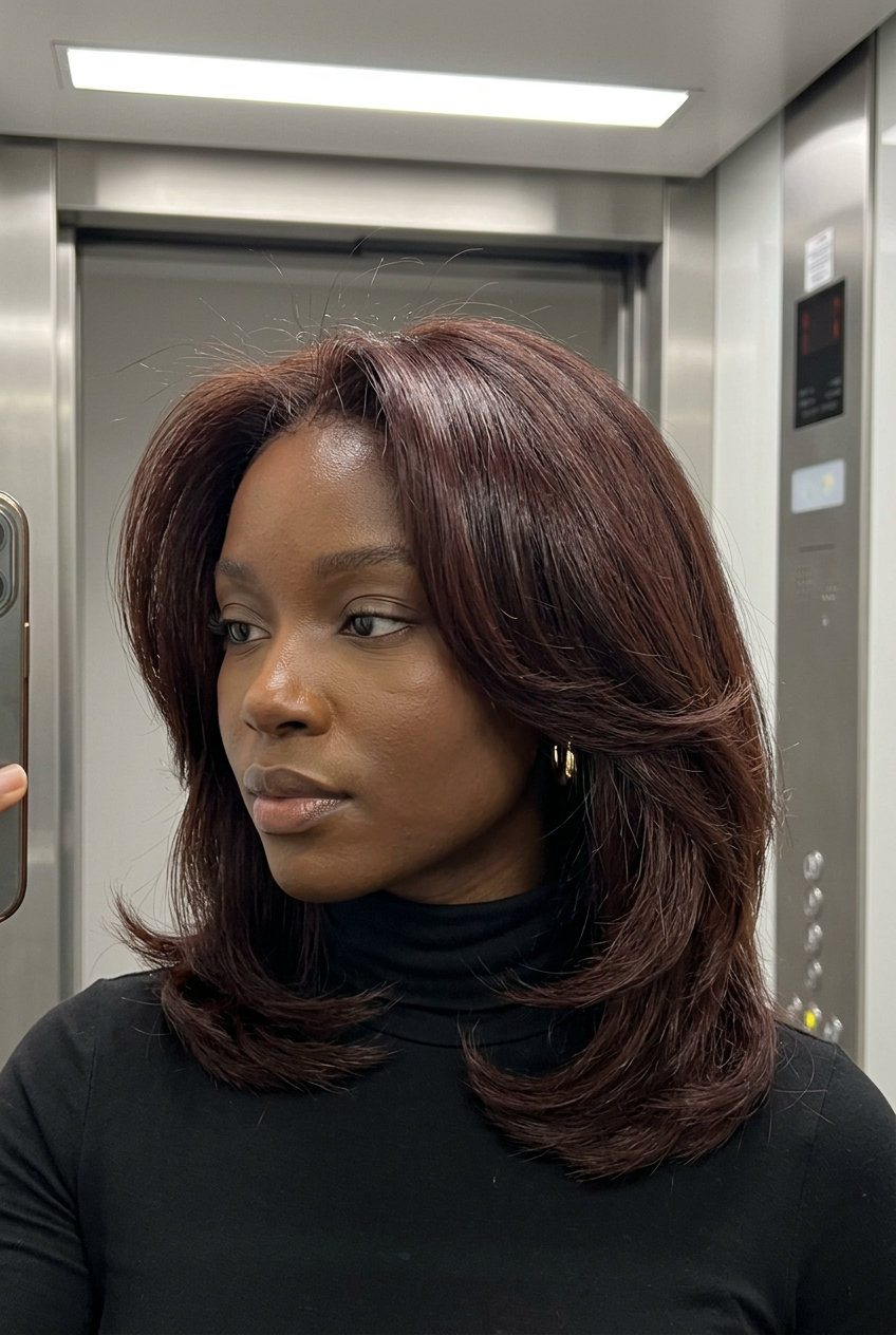 long deep chocolate brunette hair color with mahogany undertones, single-process gloss for summer 2026