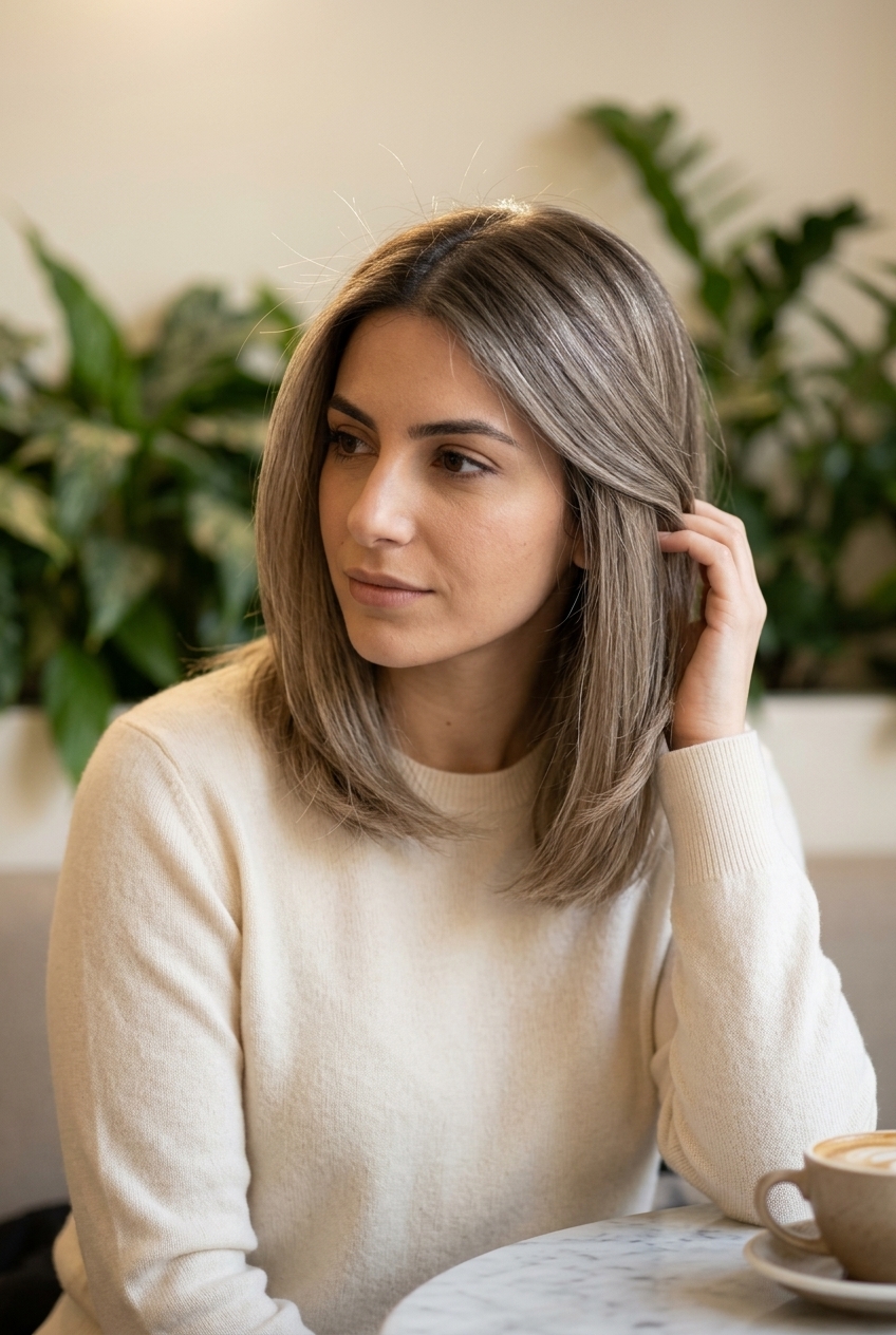 medium mushroom blonde hair color with ash and beige tones for summer 2026