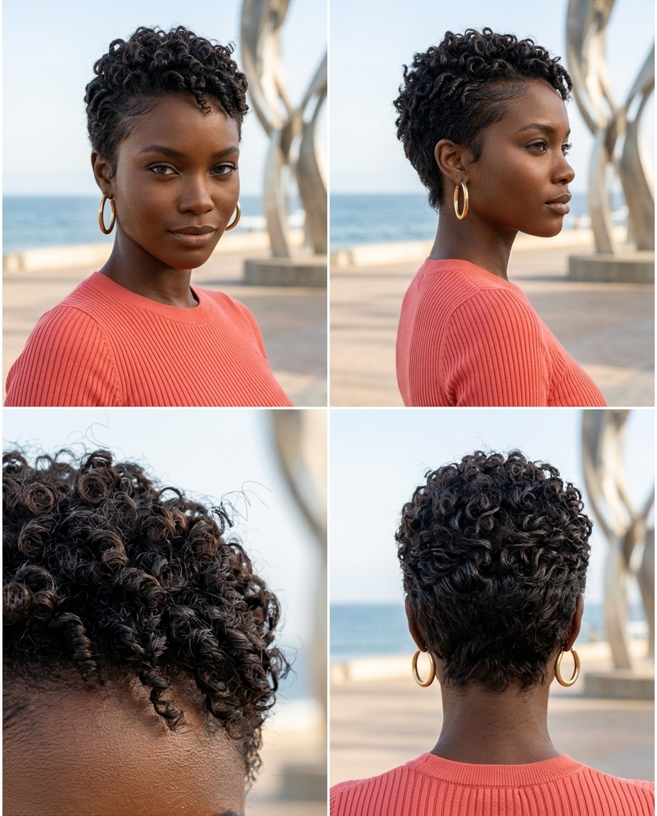Piecey Textured Crop 2026 very short piecey textured crop with natural black, styling cream technique, no fringe — edgy confident daily style