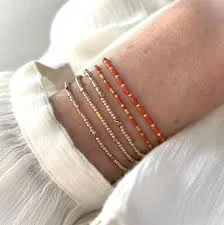 accessory 3 Bracelets stack, Vegan Bamboo coral and Miyuki beaded bracelets, Boho chic layering jewelry Etsy $41.86