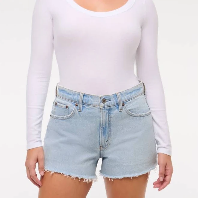 shorts Abercrombie & Fitch Women's Curve Love High Rise 90s Cutoff Shorts Abercrombie & Fitch $16.97