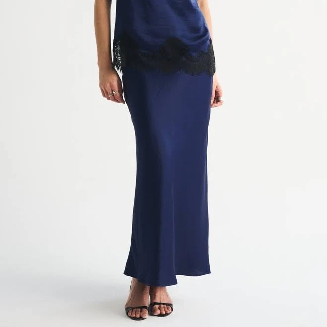 maxi skirt Abercrombie & Fitch Women's High Rise Satin Maxi Skirt Abercrombie & Fitch $80