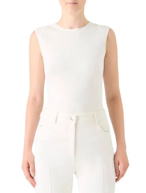 top Akris Women's Sleeveless Fitted Silk Knit Top Nordstrom $835