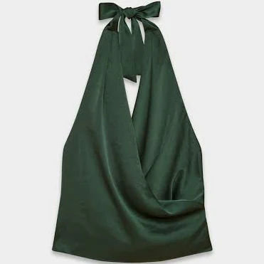 top Aritzia Wilfred Women's Martini Satin Halter Top Aritzia $61.6