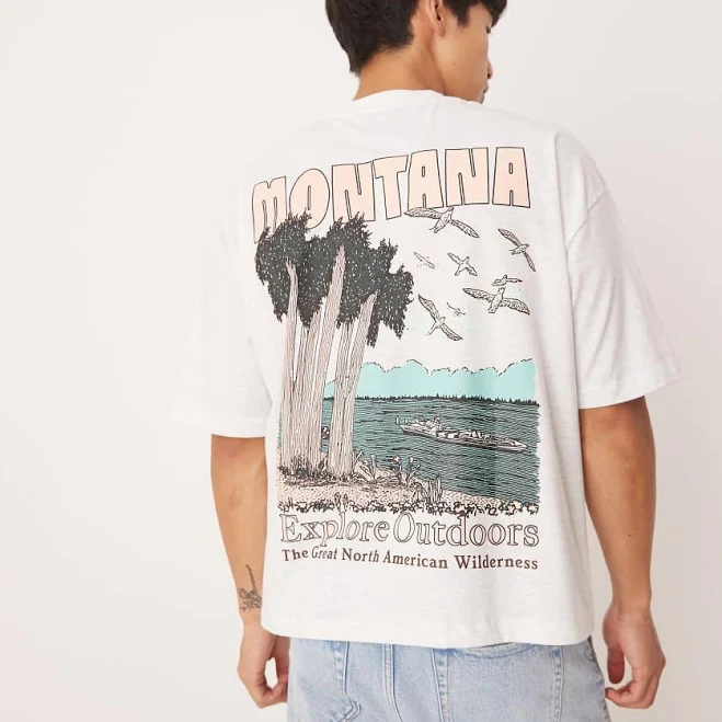 top ASOS Design Boxy Oversized T-Shirt with Scenic Graphic ASOS $13.74