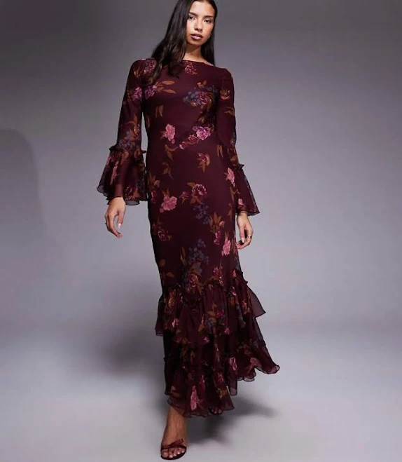 dress ASOS DESIGN Tiered Ruffle Chiffon Maxi Dress ASOS $64.5