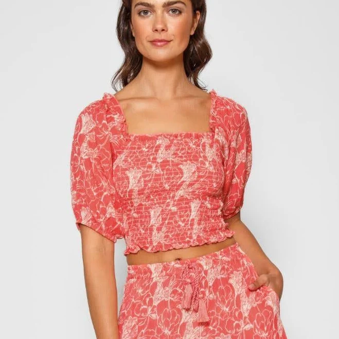top Bloom Smocked Crop Top Koy Resort $35.45
