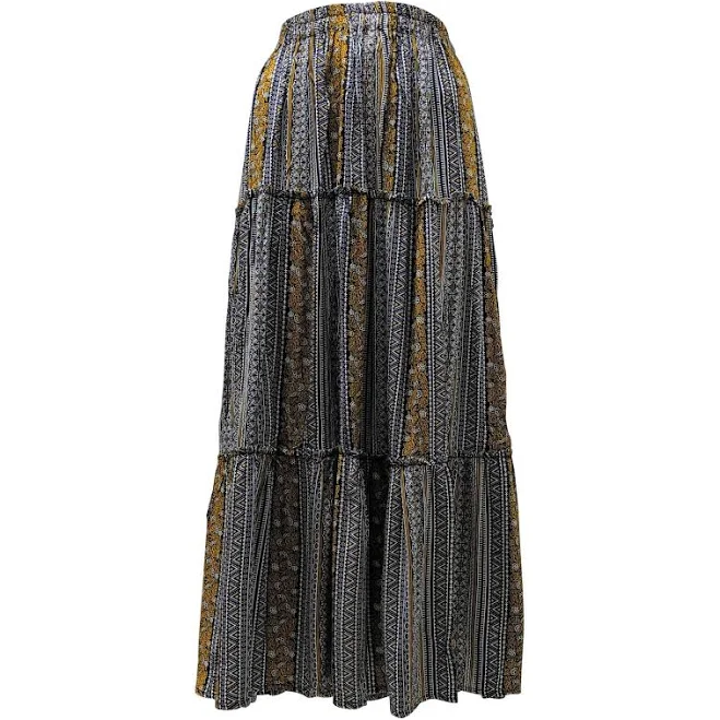 skirt Boho Tiered Viscose Maxi Skirt Etsy - MemsaabLondon $35.24