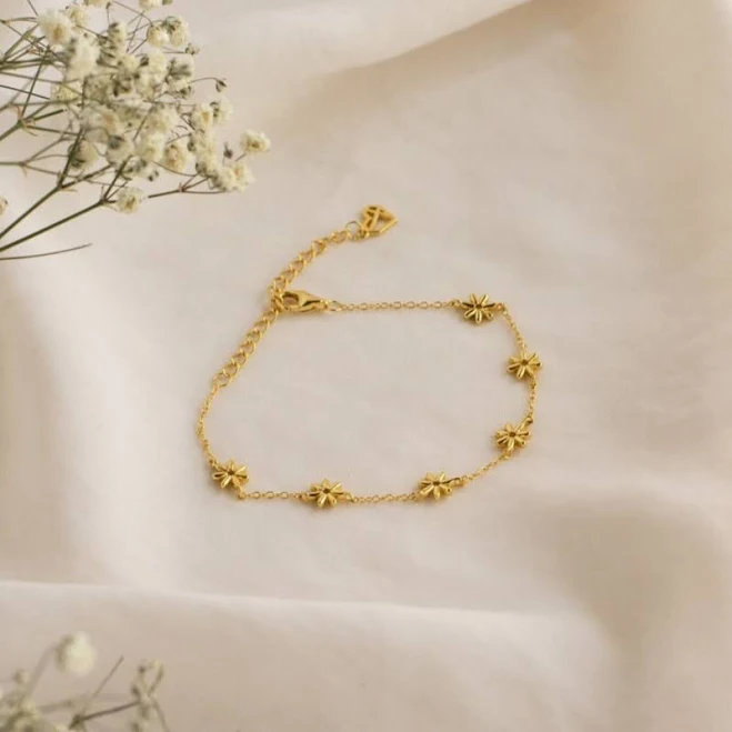 accessory Caitlyn Minimalist Dainty Flower Child Charm Bracelet Caitlyn Minimalist $31.5