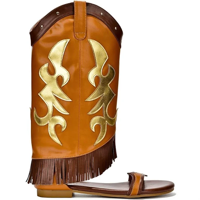 shoes Cape Robbin Collins Fringe Western-Inspired Flat Sandals Cape Robbin $42.95