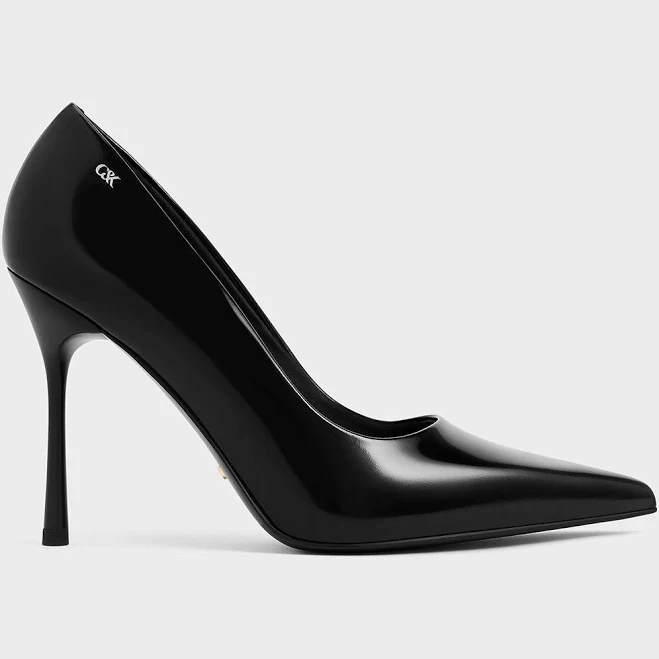 shoes Charles & Keith Kyra Pointed-Toe Leather Pumps charleskeith.com $123