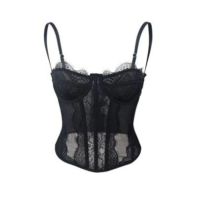 top Clearlove Women's Lace Mesh Bustier Corset Target $13.59