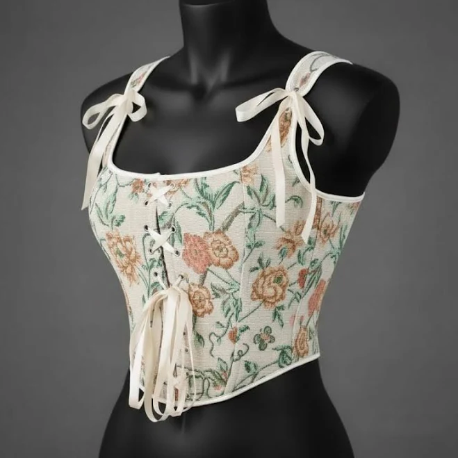 top Cottagecore Floral Tapestry Bustier Corset Top Etsy - Seller $73.04