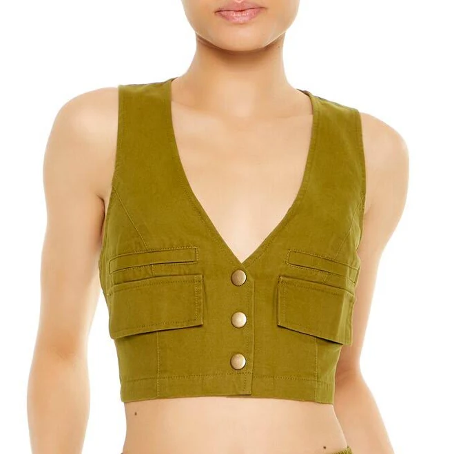 matching set Cropped Twill Cargo Vest Forever 21 $17.99