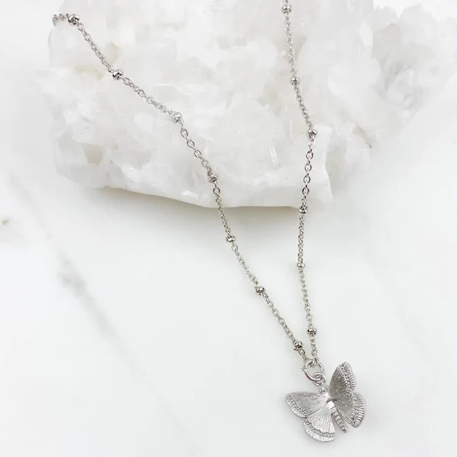 accessory Dainty Butterfly Silver Necklace Etsy - TheJewelryStandard $21.6