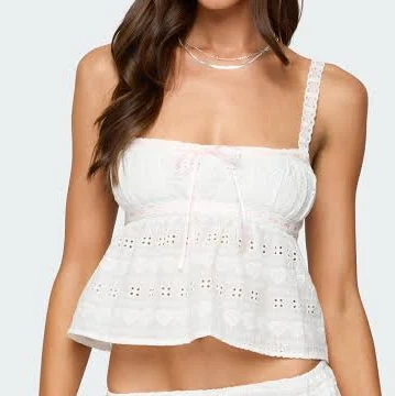 top Edikted Mina Backless Eyelet Babydoll Top edikted $17.4