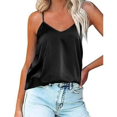 top Ekouaer Women's Silk Satin V-Neck Camisole Tank Tops Target $17.99